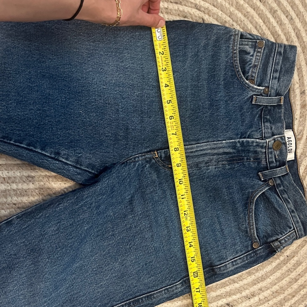 Agolde pinch waist Jeans medium wash cropped zip fly - Picture 9 of 10